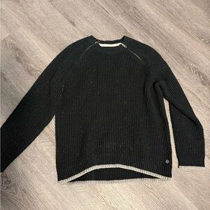 Vans Black Crewneck Sweater with Contrast Hem